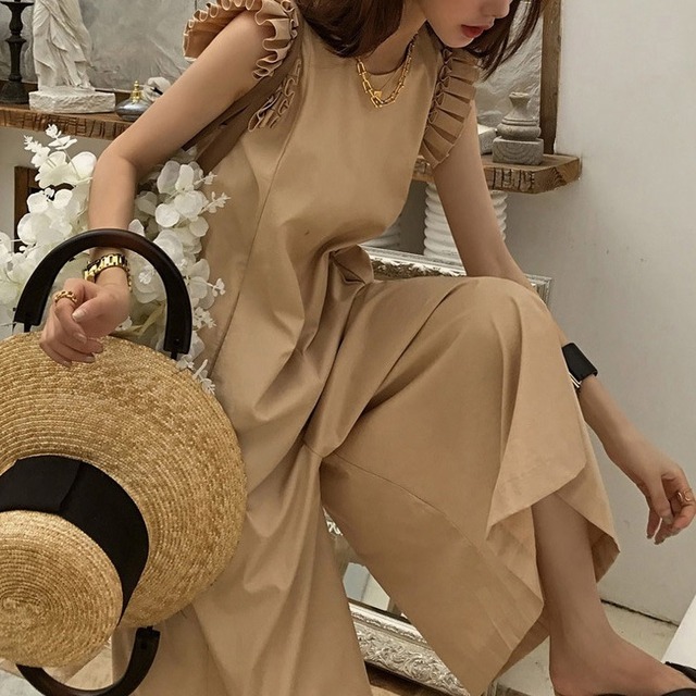 frill sleeve jumpsuit(2color)＜p1513＞