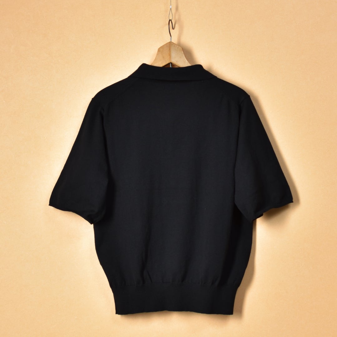 IKITSUKE イキツケ ポロダブルニット・ブラック【送料無料】
