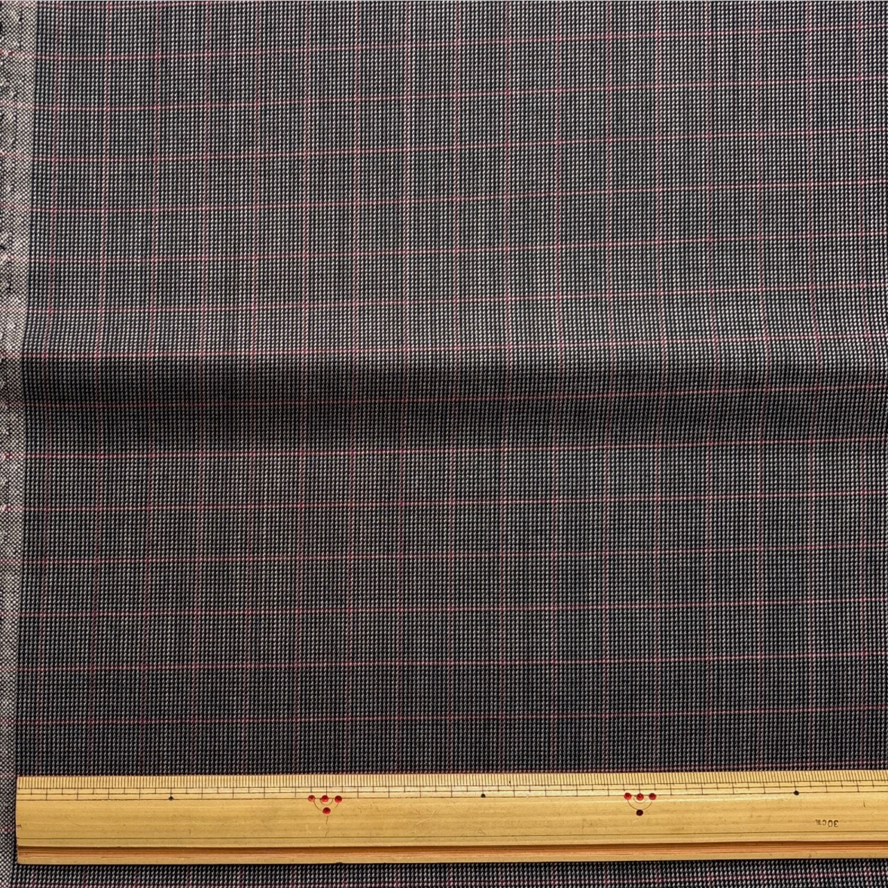 ★NO243◆3m◆ウールポリエステル混先染めチェック生地◆ダーク色系