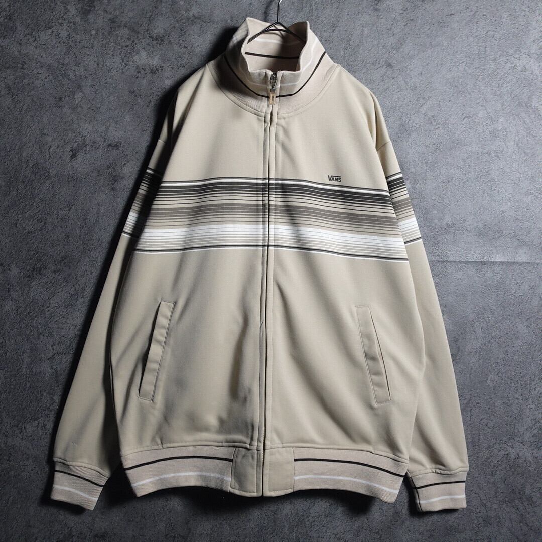 “VANS” Beige Logo & Border Design Track Jacket