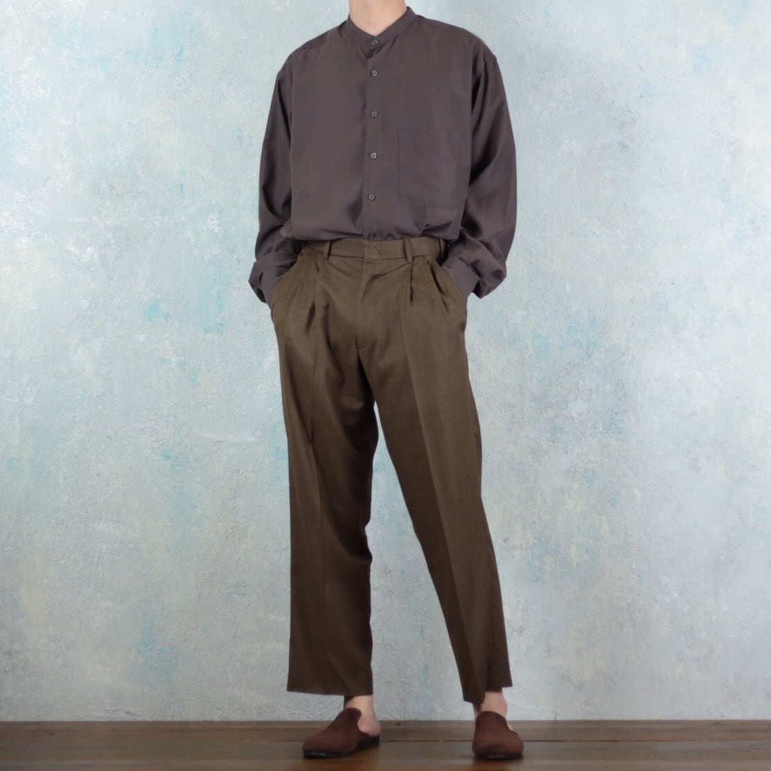 PERRY ELLIS ライトブラウン 2タックスラックス 【FF-2754】 | cv