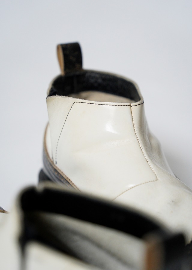 Comme des garçons HOMME PLUS 99SS bi-color wing tip side gore leather shoes