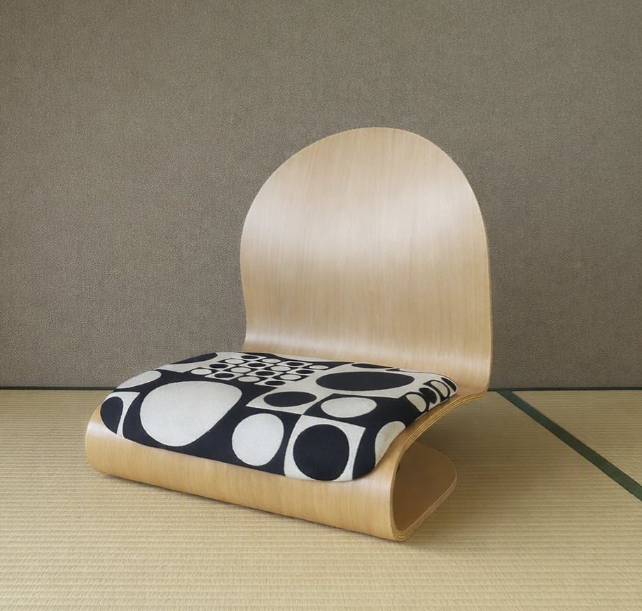 Tatami Chair by Verner Panton (Natural body / Maharam, Geometri)