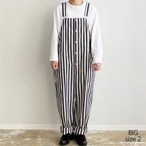 【HARVESTY】 STRIPES OVERALLS (BIG) ハーベスティ ストライプ オーバーオール A12207