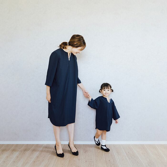 フォーマル対応キーネックパールワンピース（マタニティ/授乳対応  