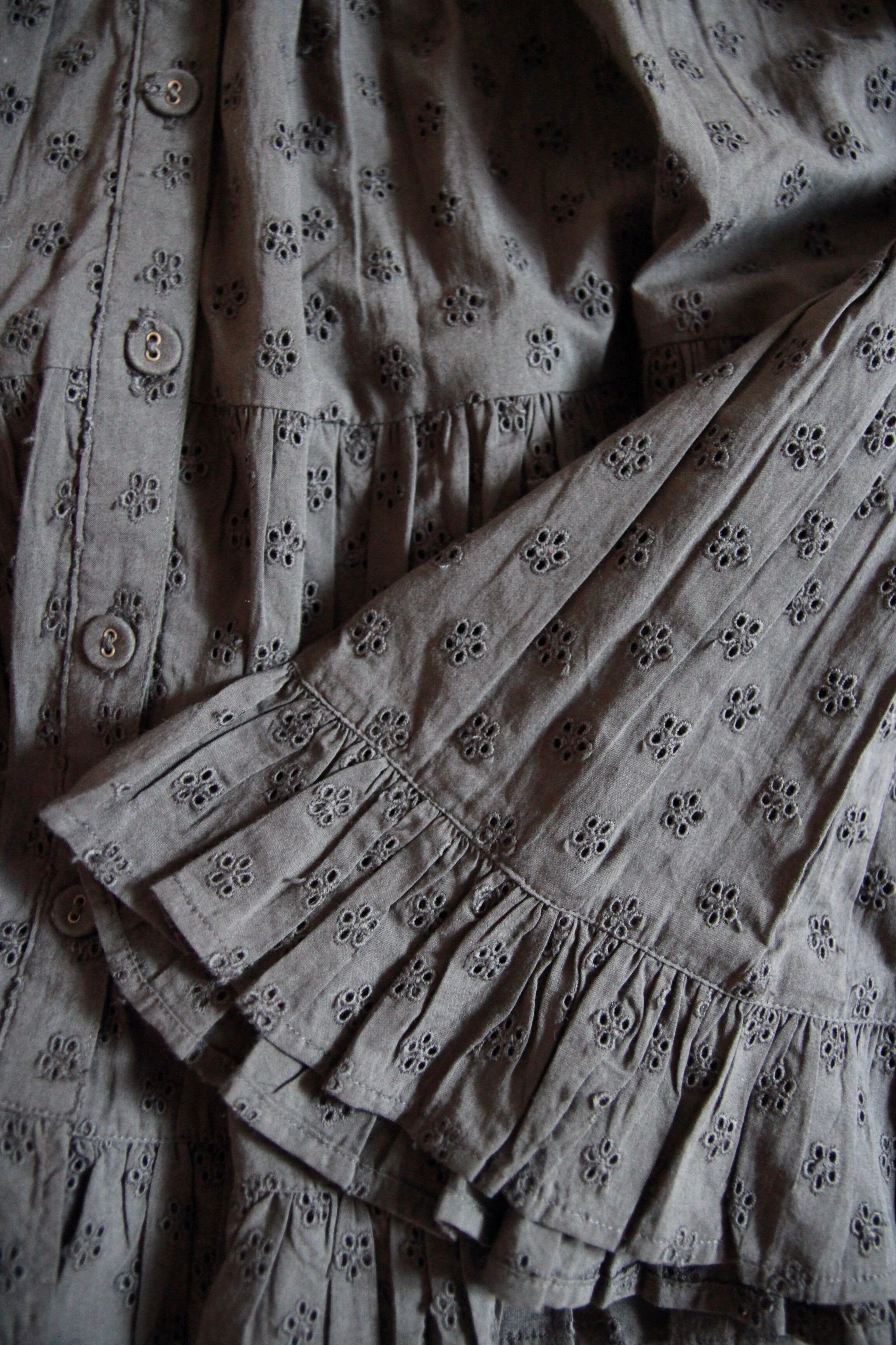 Bonjour Diary / Yse Long Dress - Charcoal Broderie Anglaise