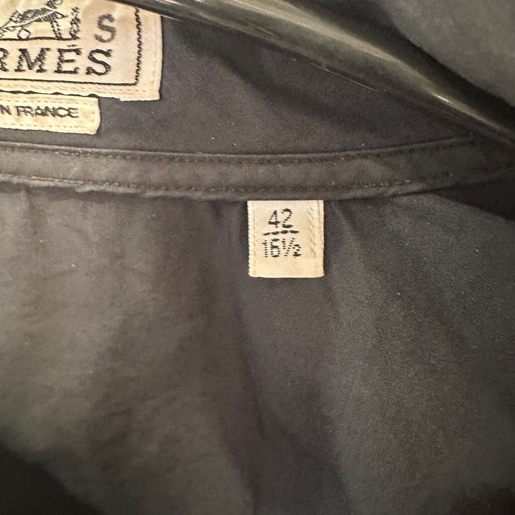 HERMES エルメス Half Zip No Collar Shirt ノーカラーシャツ ブラック
