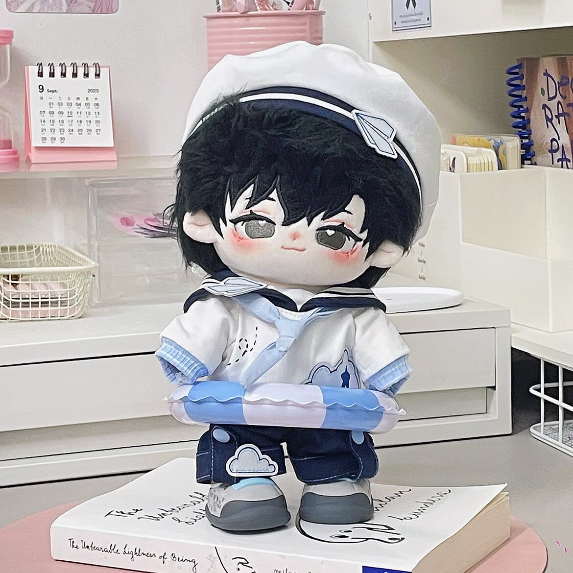 10cm/20cmぬいぐるみ用 かわいい 夏 セーラー風 トップス+パンツ+