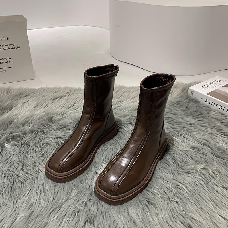 ショートブーツウィンターカジュアルスリーブブラック 靴 シューズ 冬物 フェイクシューズ46052836505