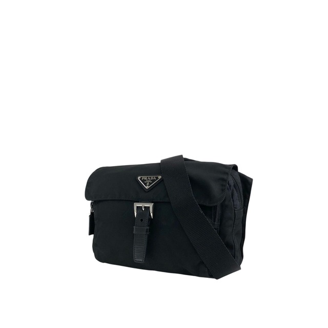 PRADA プラダ ショルダーバッグ ブラック トライアングルロゴ フロントバックル ナイロン vintage ヴィンテージ オールド 3ce7c7