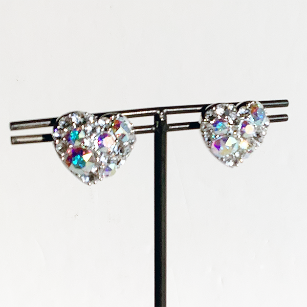 703349 JinkaNezu クリスタルガラス ラブリーハート イヤリング