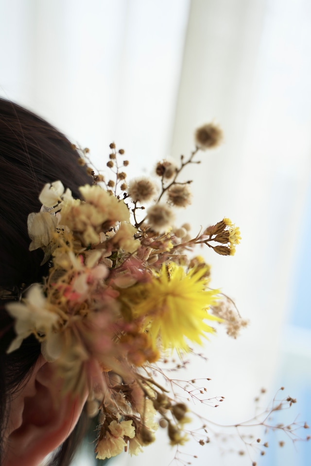 flower valletta/フラワーバレッタ 髪飾り プリザーブド ドライフラワー 成人式