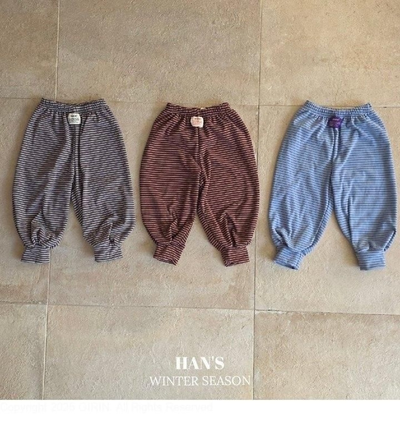 ハンス / Hans / ボーダー裏起毛パンツ / 韓国子供服 / キッズ / 26winter〖取寄〗*XXS~JS*