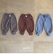 ハンス / Hans / ボーダー裏起毛パンツ / 韓国子供服 / キッズ / 26winter〖取寄〗*XXS~JS*