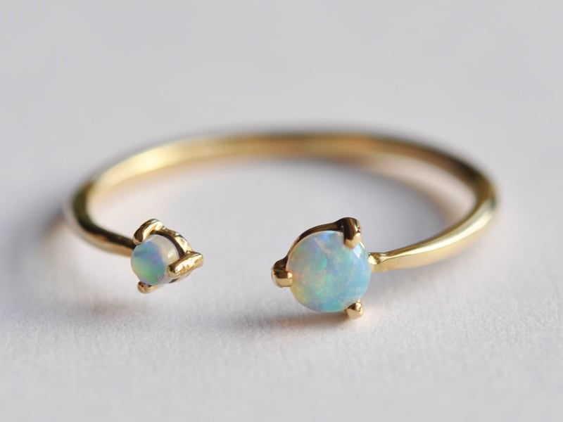 WWAKE（ウェイク） 14K OPAL TWO-STEP Ring(14金 オパール2ステップ