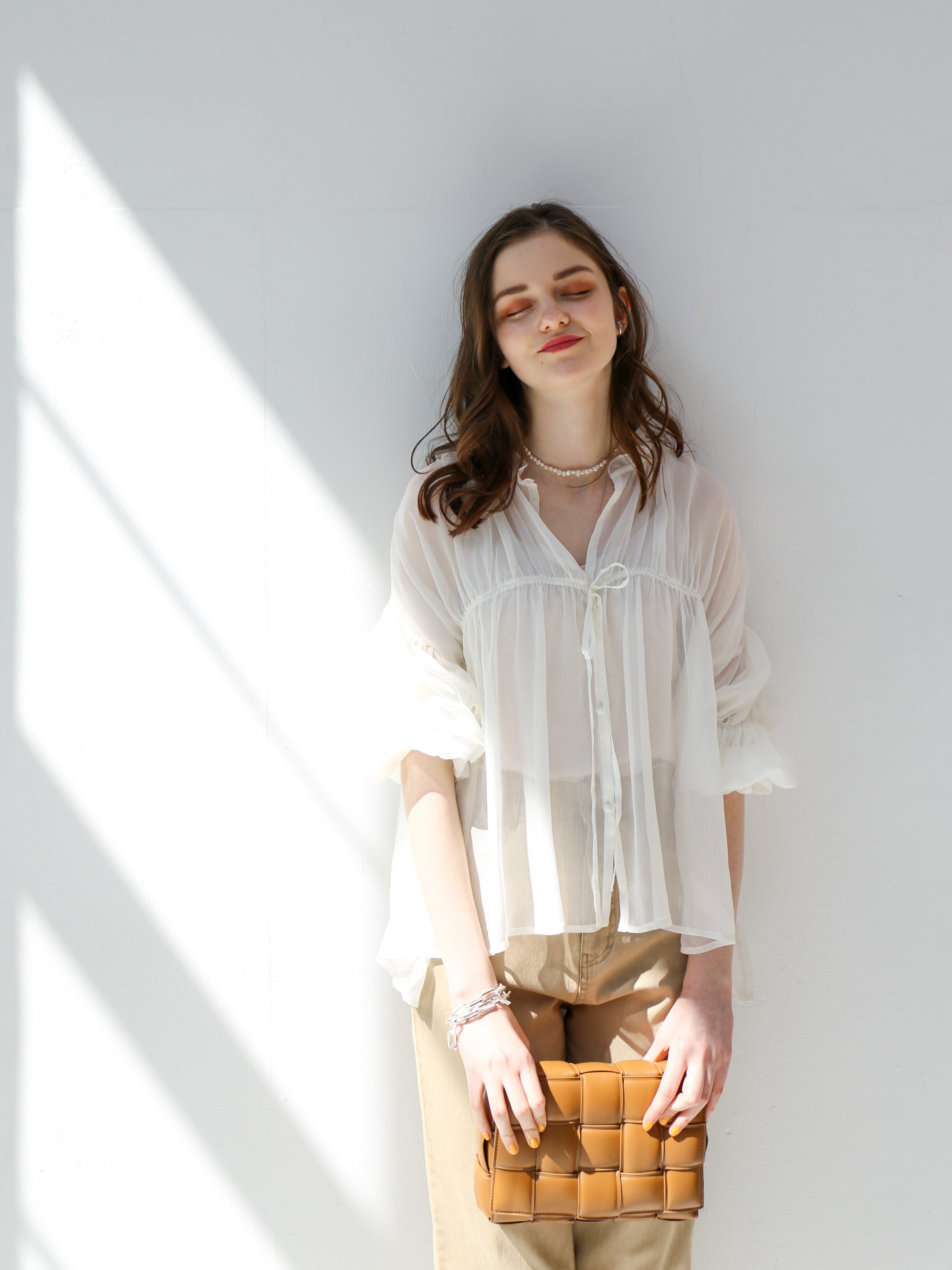 triple shirring blouse set（white） | Katrin TOKYO