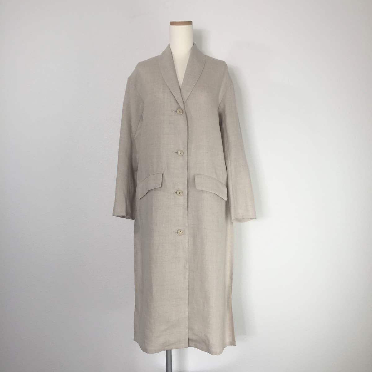 CHEVRE シェーブル Long Coat Linen リネン ロングコート ジャケット ナチュラル 生成り |  「フクル」ファッションブランドユーズドセレクトショップ powered by BASE