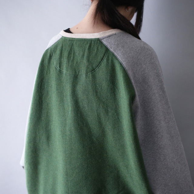 "ORVIS" good coloring raglan sleeve XXL over silhouette sweatshirt