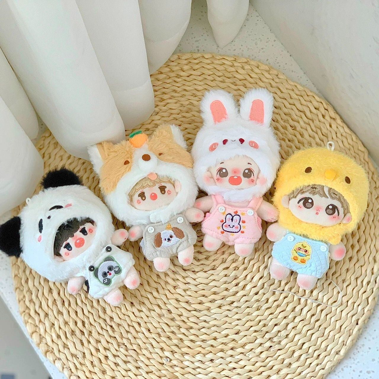 10cmぬい服 動物 オーバーオール 被り物 着ぐるみ セット うさぎ くま