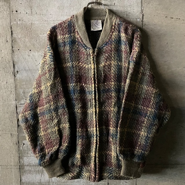 〖EURO_vintage〗made in Ireland MA-1 handmade wool blouson jacket/アイルランド製 ma-1 ハンドメイド ウール ブルゾン ジャケット/lsize/#0212