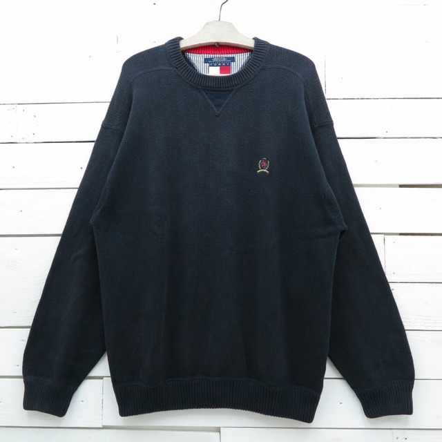 TOMMY HILFIGER トミーヒルフィガー クルーネック コットンニットセーター メンズ XLサイズ