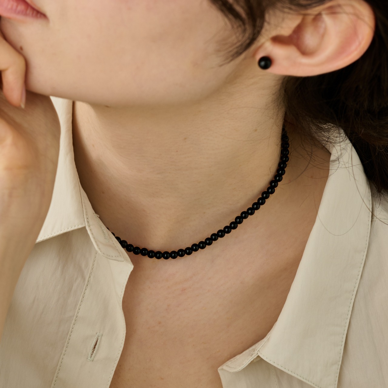 9/4(金)21時再販売*silver925 onyx necklace N089