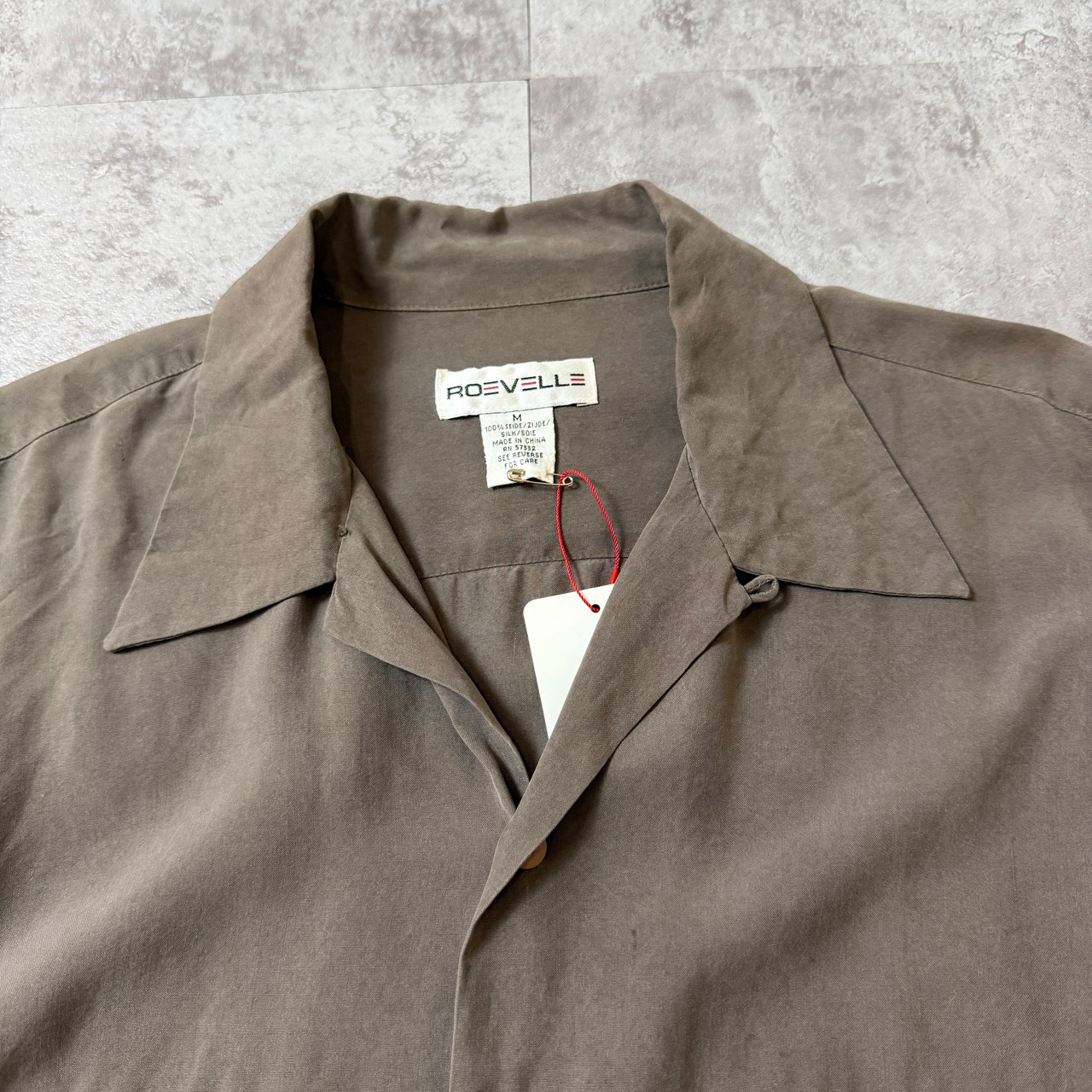 00's〜 ROEVELLE Silk Open-Collar Shirt 00年代 シルク オープンカラーシャツ 開襟 ジャージ ヴィンテージ ビンテージ  TT2026-0040 - 4