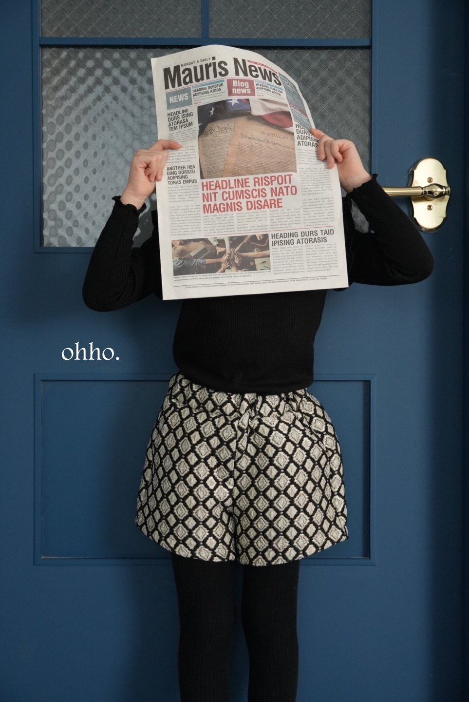 【即納】ohho/Blanc Jacquard Pants