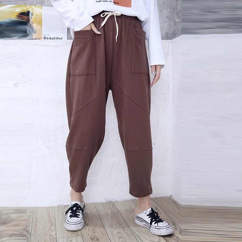 2020年秋新しいプラスサイズの女性のルーズカジュアルパンツファットシスターmmバージョンのウエストはより薄いネットバージョンパンツトレンドでした ミックスインファッション78353968860