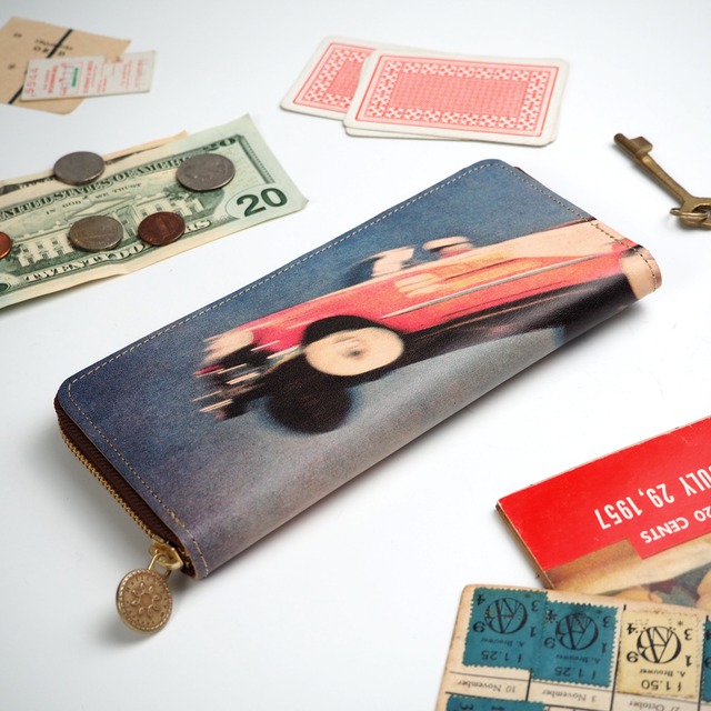 Round zipper long wallet (jumping car) VINTAGE SELECTION cowhide