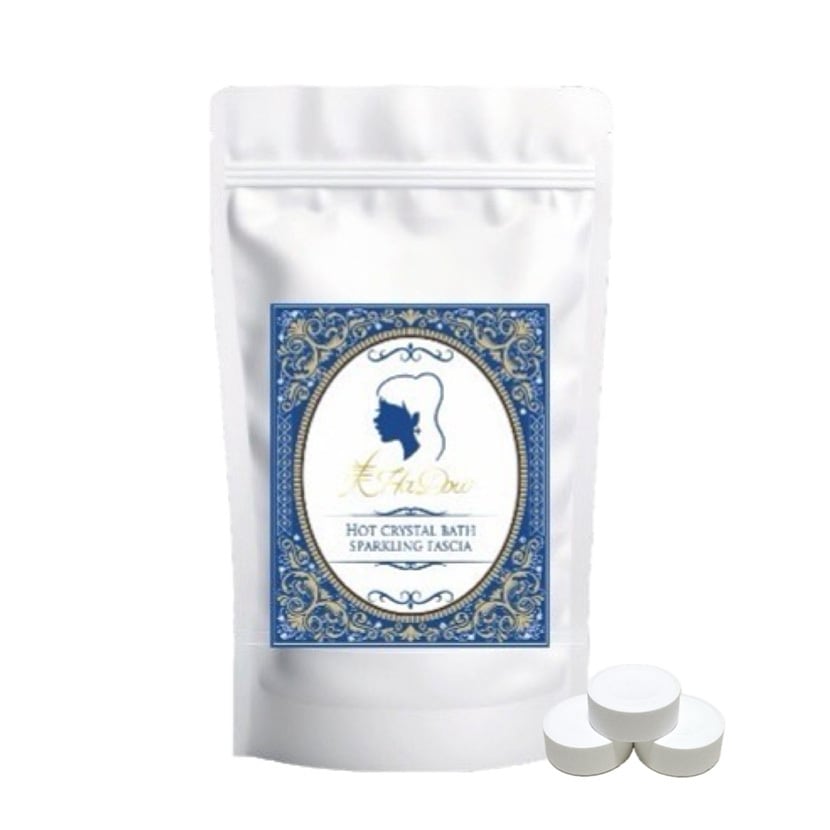 【3袋セット】入浴剤 炭酸 ホットクリスタルバス エプソムソルト ツボクサ葉茎エキス CICA シカ バクチオール レパゲルマニウム 美容成分配合 温活 保湿 30錠 サロン専売 国産