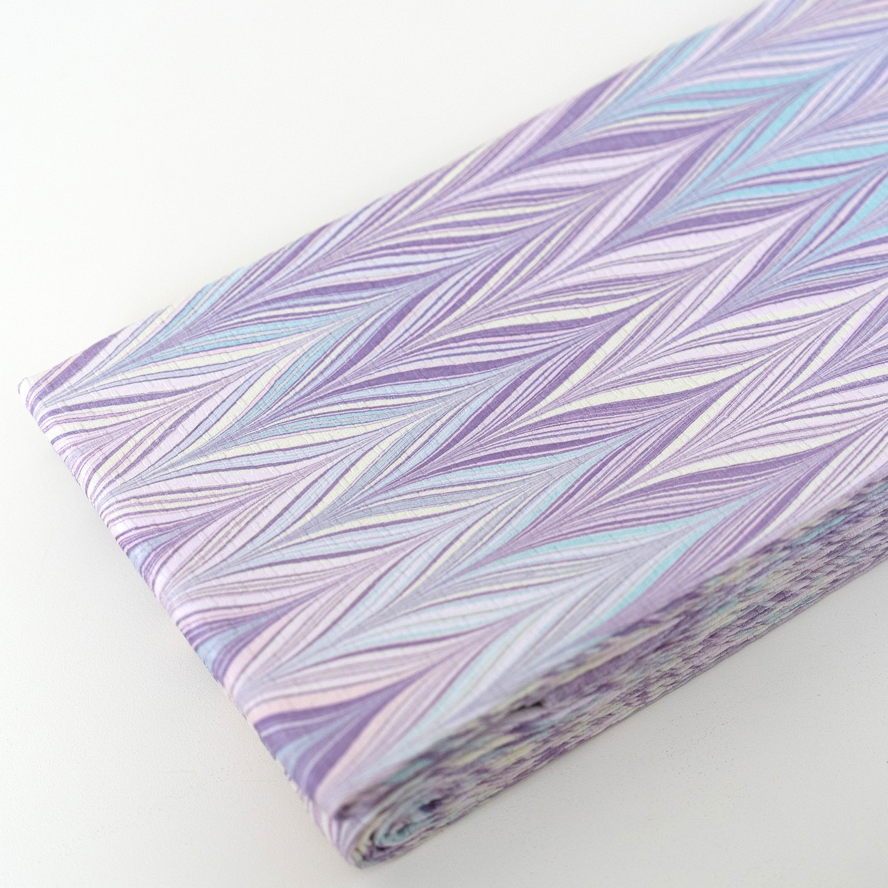 墨流し半幅帯［夢幻藤］矢羽柄