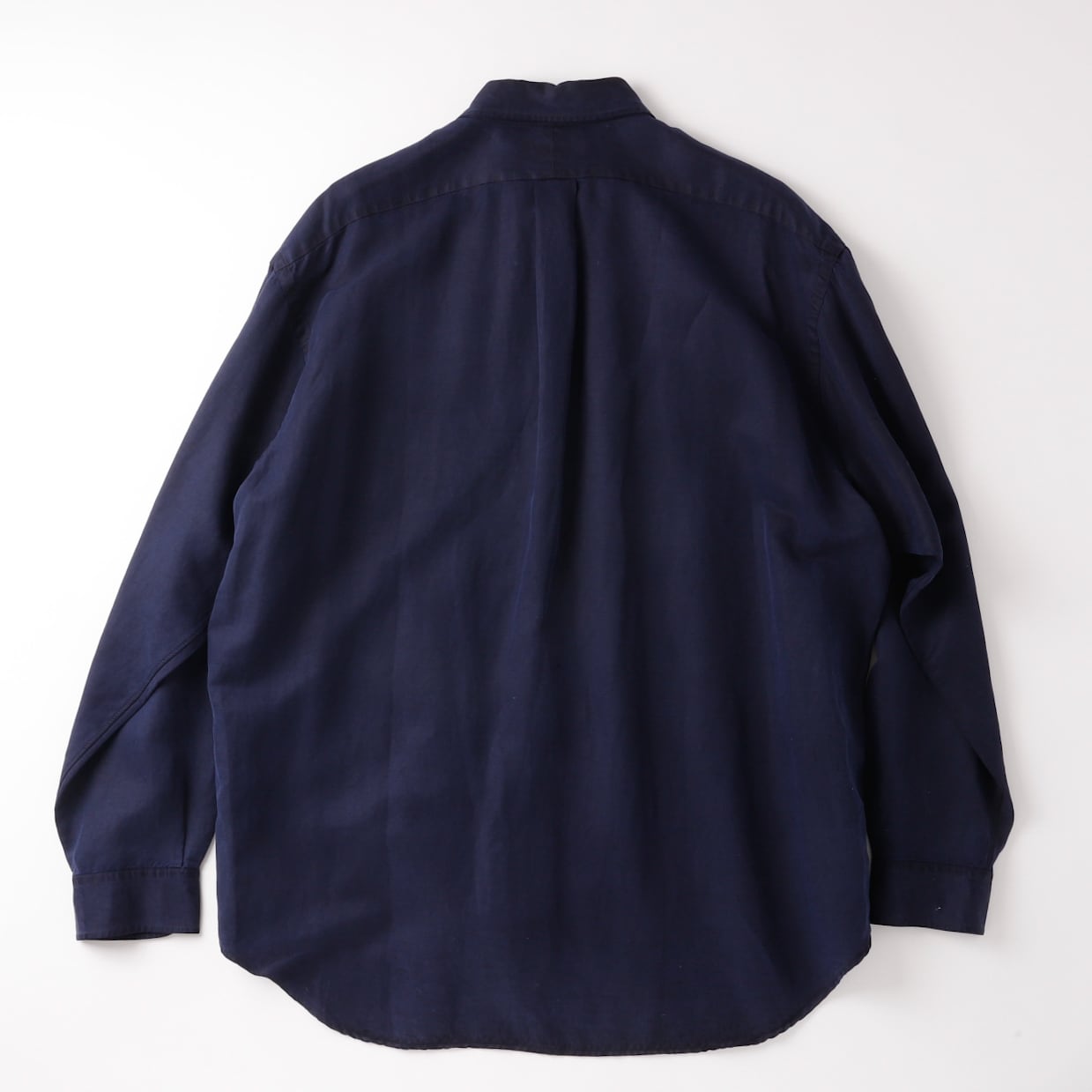 極美品】80s Ralph Lauren special silk linen shirt navy big size