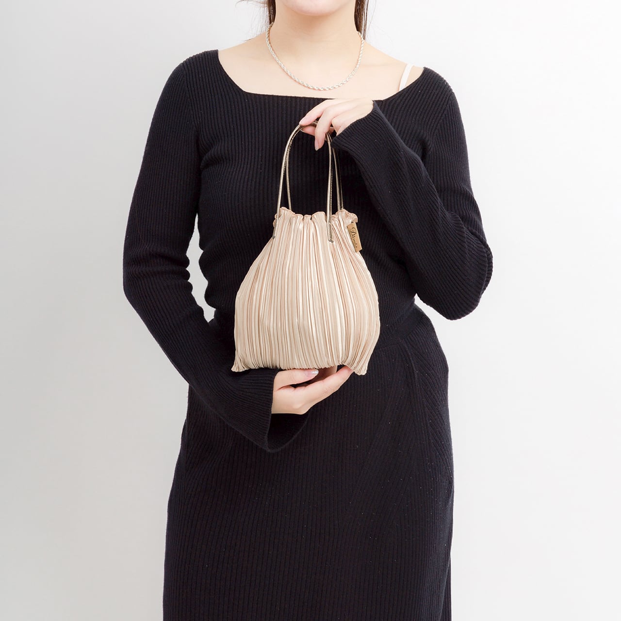 カラフルプリーツバッグ S（DSP－863）#555シャンパン | dionis