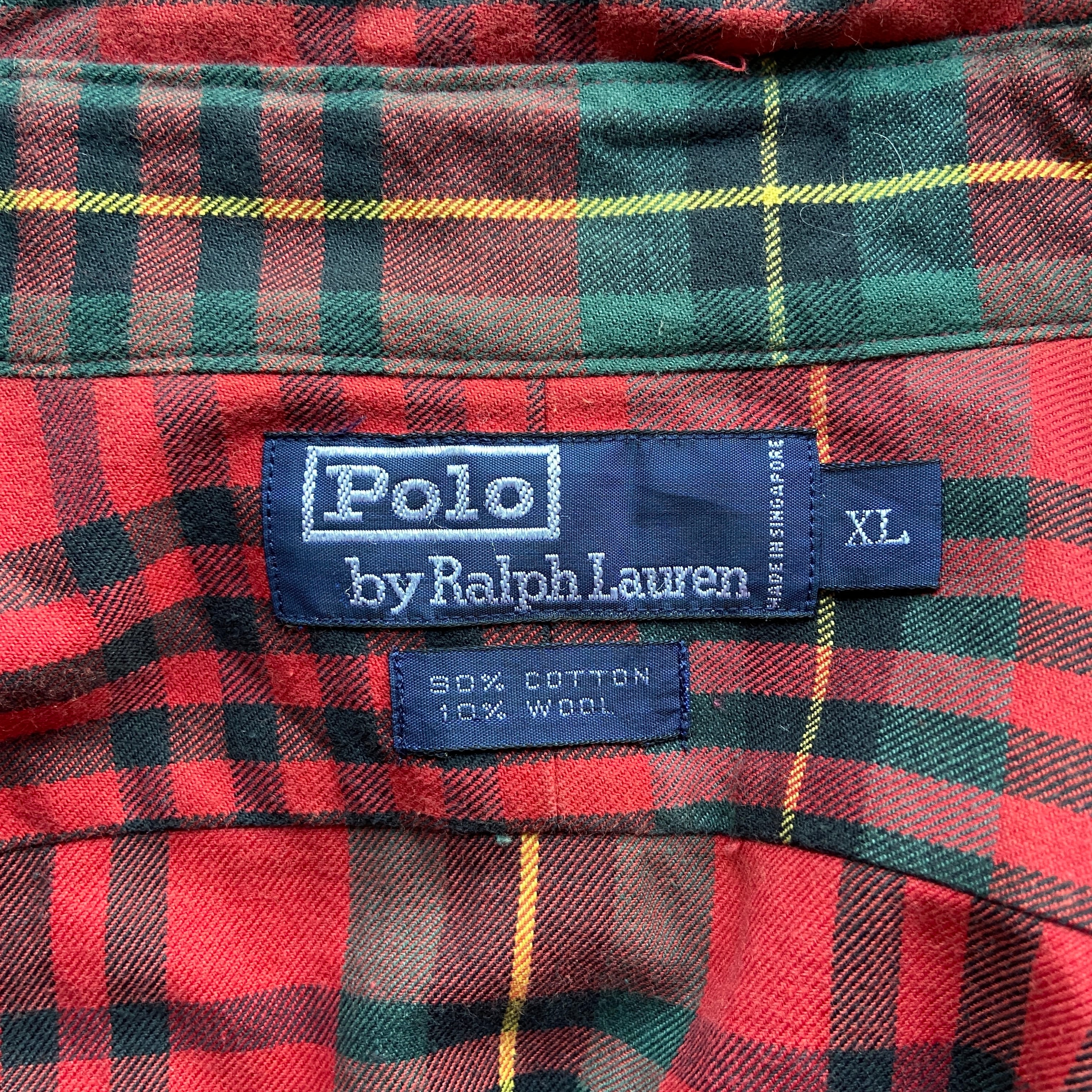 90U 90sポロラルフローレン リネン混 半袖シャツ 総柄 メンズ