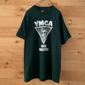 【FRUIT OF THE LOOM】90s USA製 Tシャツ YMCA ロゴ プリント バスケ M US古着