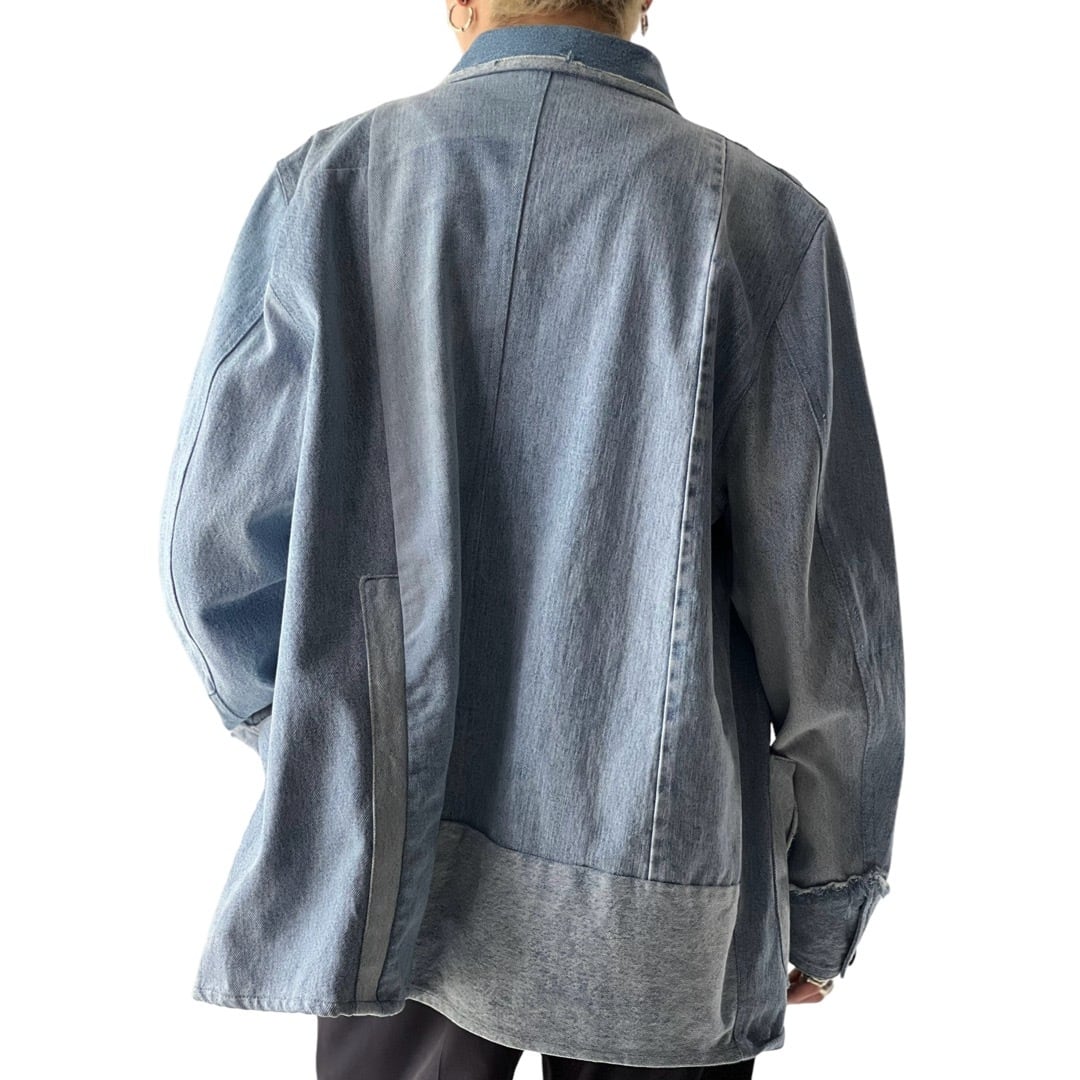 SEEALL】再構築 Denim Patchwork Coverall Jacket | ELCASION/ELCA SEEALL】再構築 Denim Patchwork Coverall Jacket | ELCASION/ELCA
