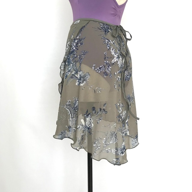 ◇"Tatiana" Ballet Wrap Skirt -Classical flowers (Moss)