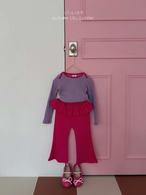 【 ueo / 予約 】Sweety frill boots-cut pants