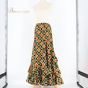 フラメンコ 衣装 ファルダ スカート ペチコート エルモサ イベリア HERMOSA IBERIA 柄 模様 ボランテ フリル ブラック系 イエロー系 オレンジ系 フレアスカート おしゃれ かわいい ダンス 衣装 フリルスカート パーティー コスチューム イベント用 華やか カラフル ステージ衣装