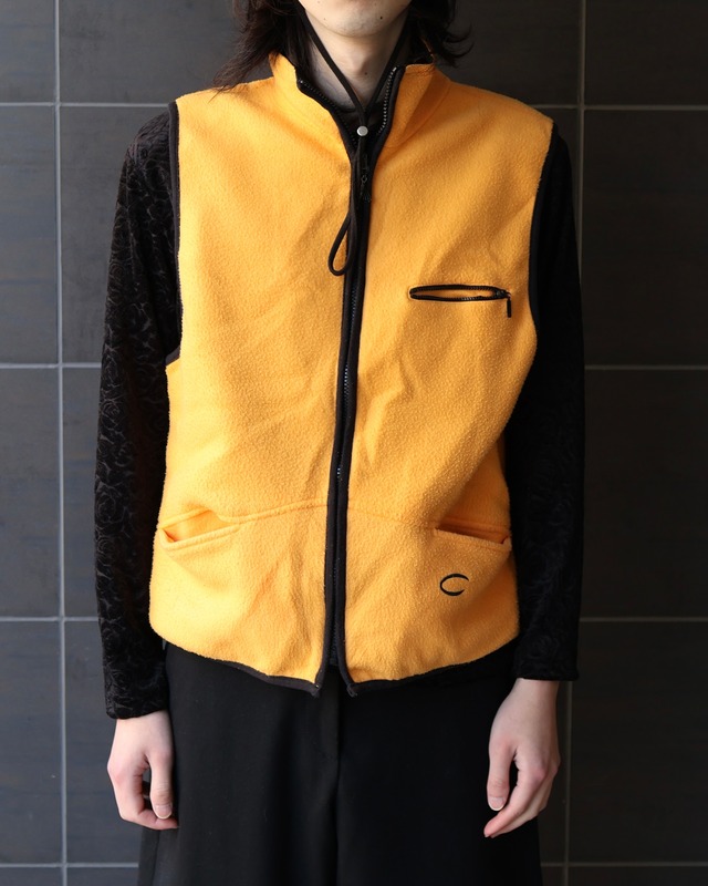 reversible zip-up fleece vest