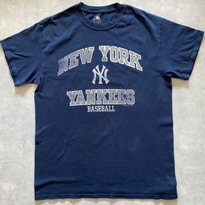 made in NICARAGUA NEW YORK YANKEES cotton T-shirt{ニカラグア製　ニューヨーク　ヤンキース　オフィシャル　コットンT-シャツ　古着　メンズ　USED}ユニセックス