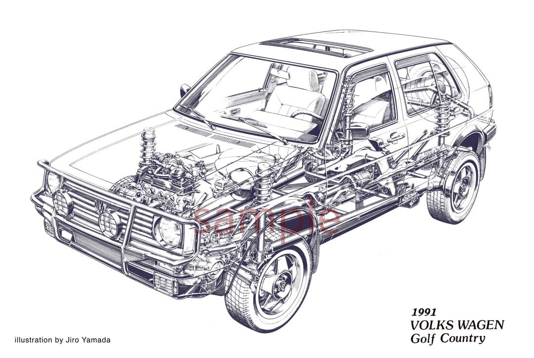 山田ジロー 自動車イラスト作品 | チンクエチェント博物館