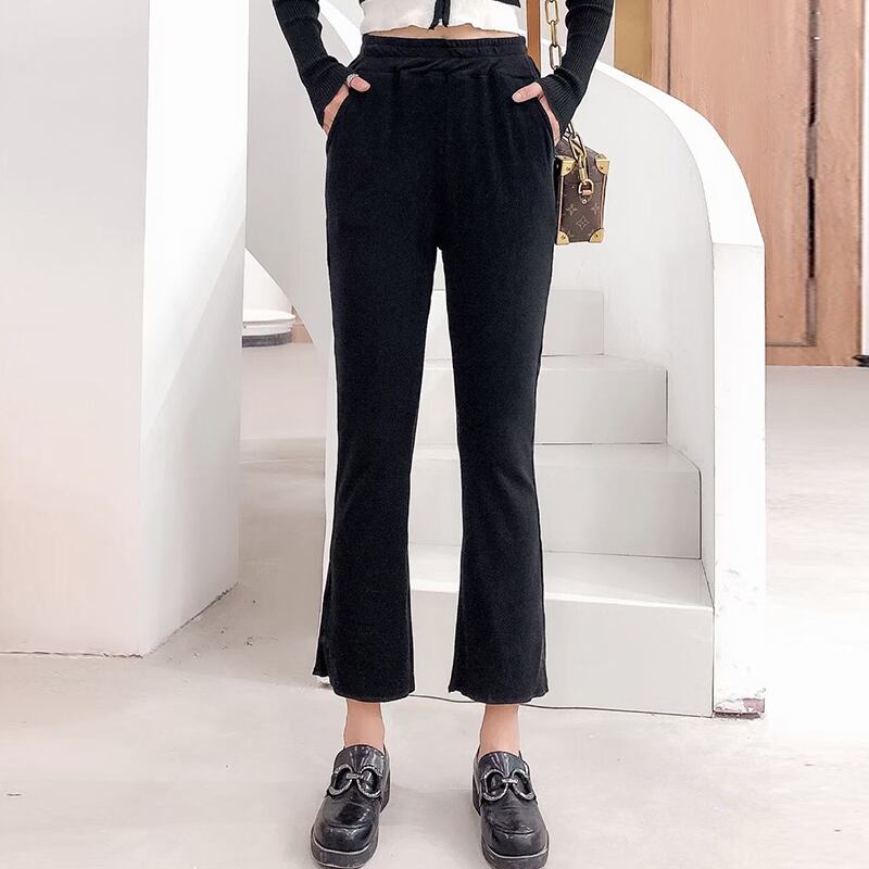 ファットシスターマイクロラパンツルーズラージサイズレディースパンツウエスタンスタイル秋服バージョンの新しいハイウエストシンストレートワイドレッグパンツ ミックスインファッション4811573627