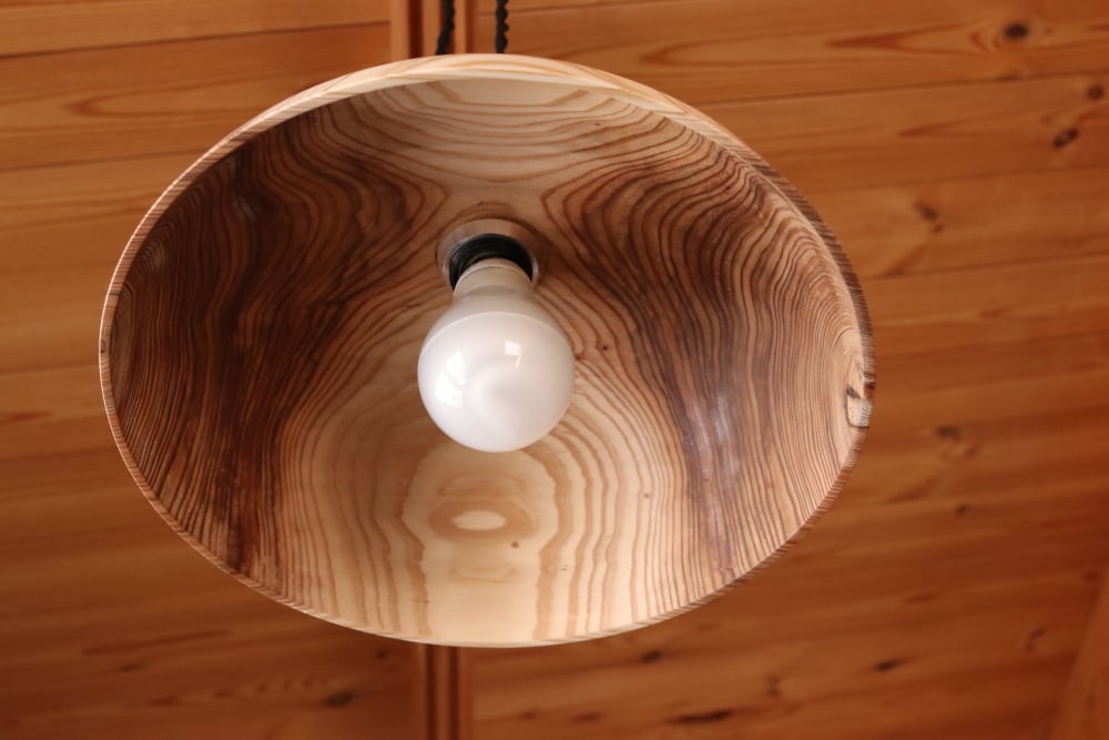 ペンダントライト 杉のランプシェード（1） | 4631 woodturning