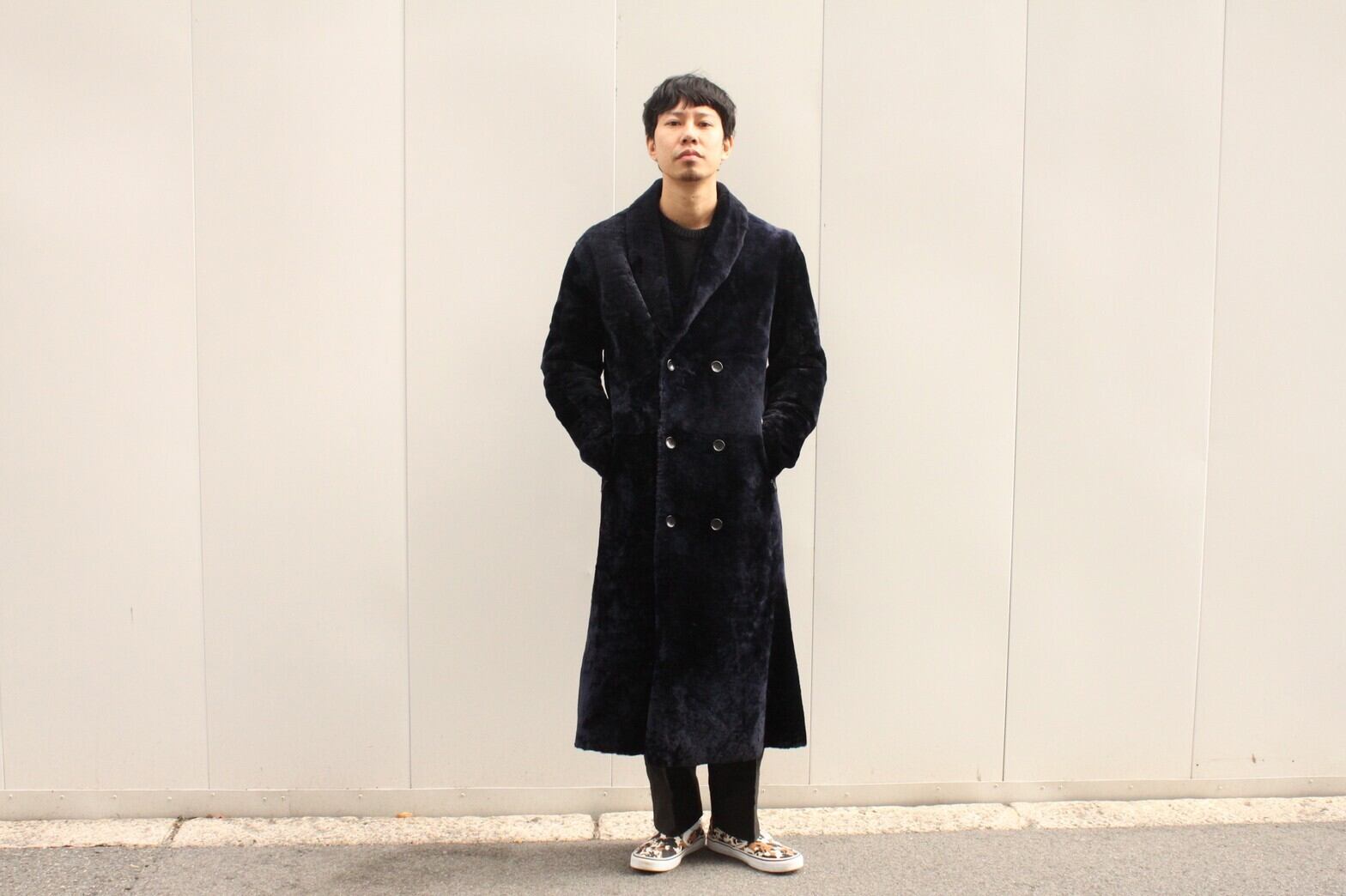 2011AW EMPORIO ARMANI Mouton Leather Coat