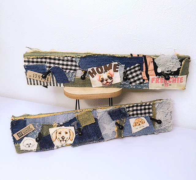 DOG壁掛けハンガーフックボード デニムリメイク インテリア ［STW-163/165］