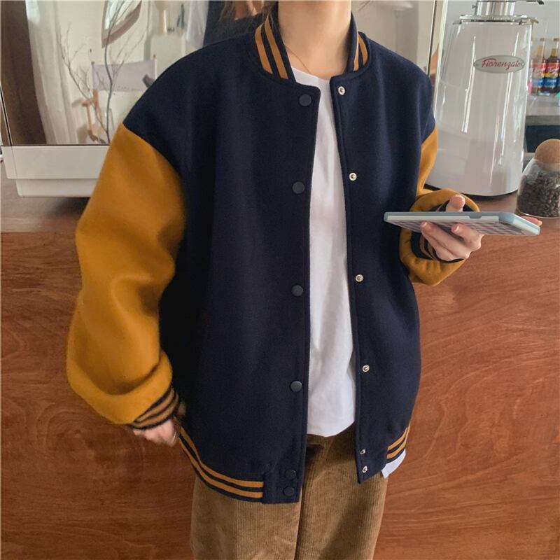 即納 シンプルバイカラースタジャン Rd6929 Beep 韓国メンズファッション通販サイト