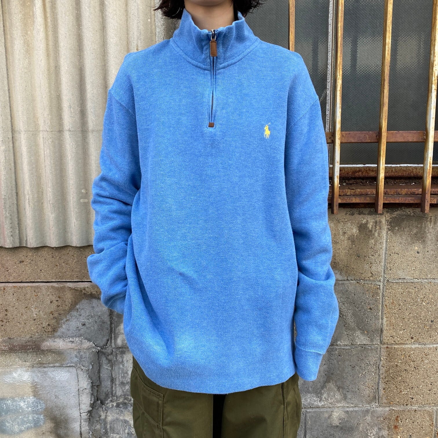 訳あり特価 ポロバイラルフローレン リブ ハーフジップ スウェット 