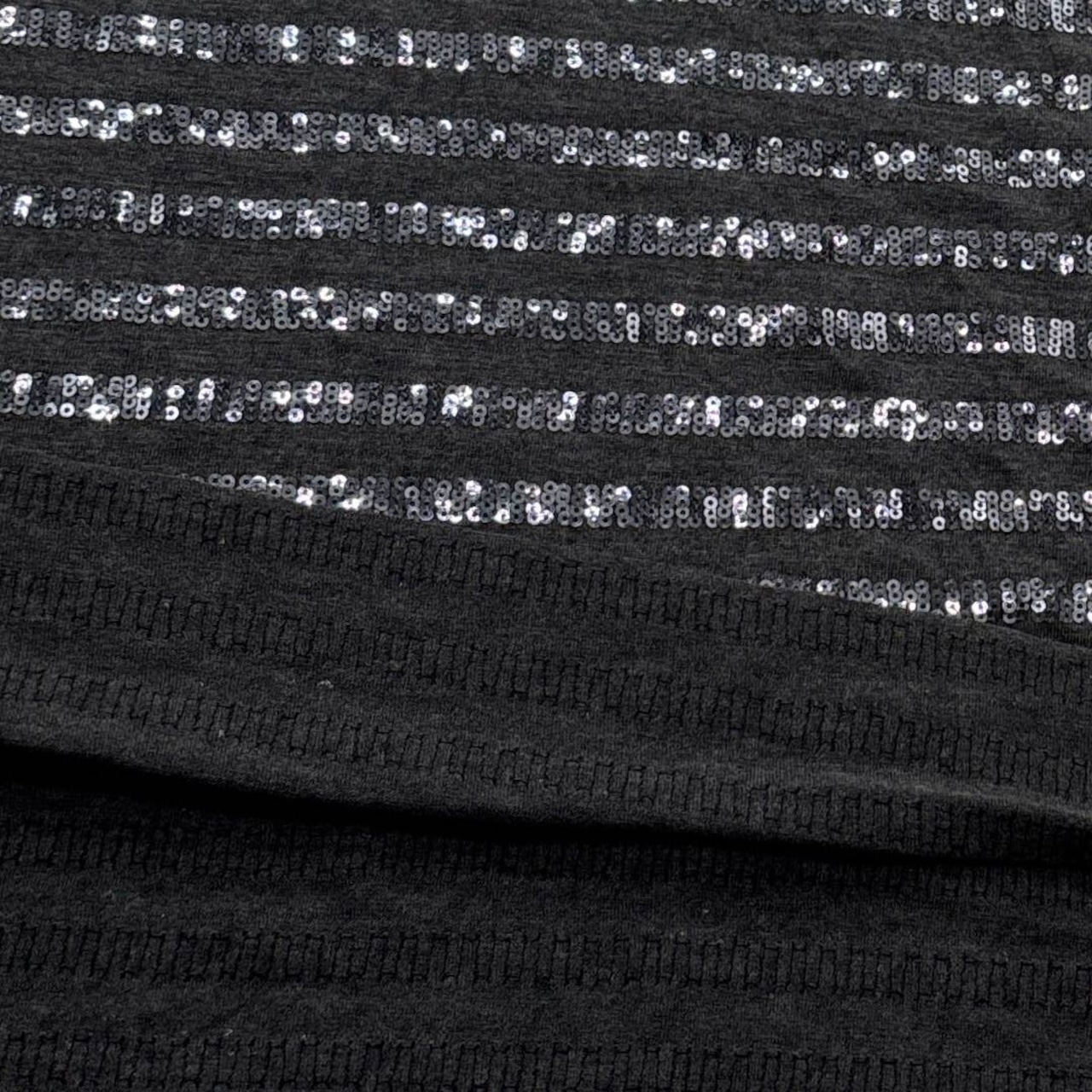 ★TC658◆2m◆綿ポリエステル混スパンコール付き天竺ニット生地◆グレー系